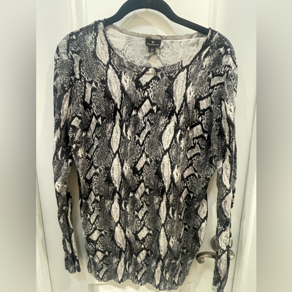 Worthington Monochrome Snake Print Sweater